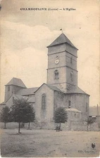 Old postcard 19 CHAMBOULIVE CHURCH