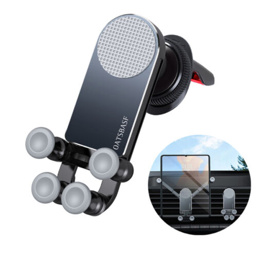 Auto Gravity Metal Car Air Vent Phone Holder Stand Case Black for Samsung iphone - Picture 1 of 14