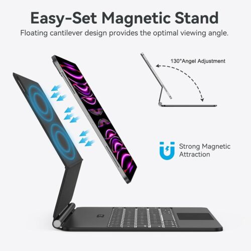 Magnetic Keyboard Case for iPad Pro 12.9 inch (Multiple Generations) - NEW** - Picture 2 of 8