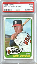 1965 TOPPS #487 WOODY WOODWARD PSA 7 NM BRAVES