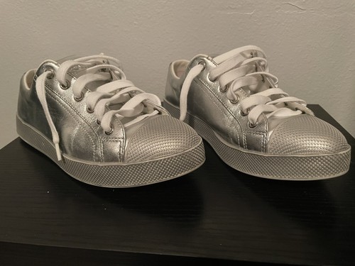 silver prada sneakers