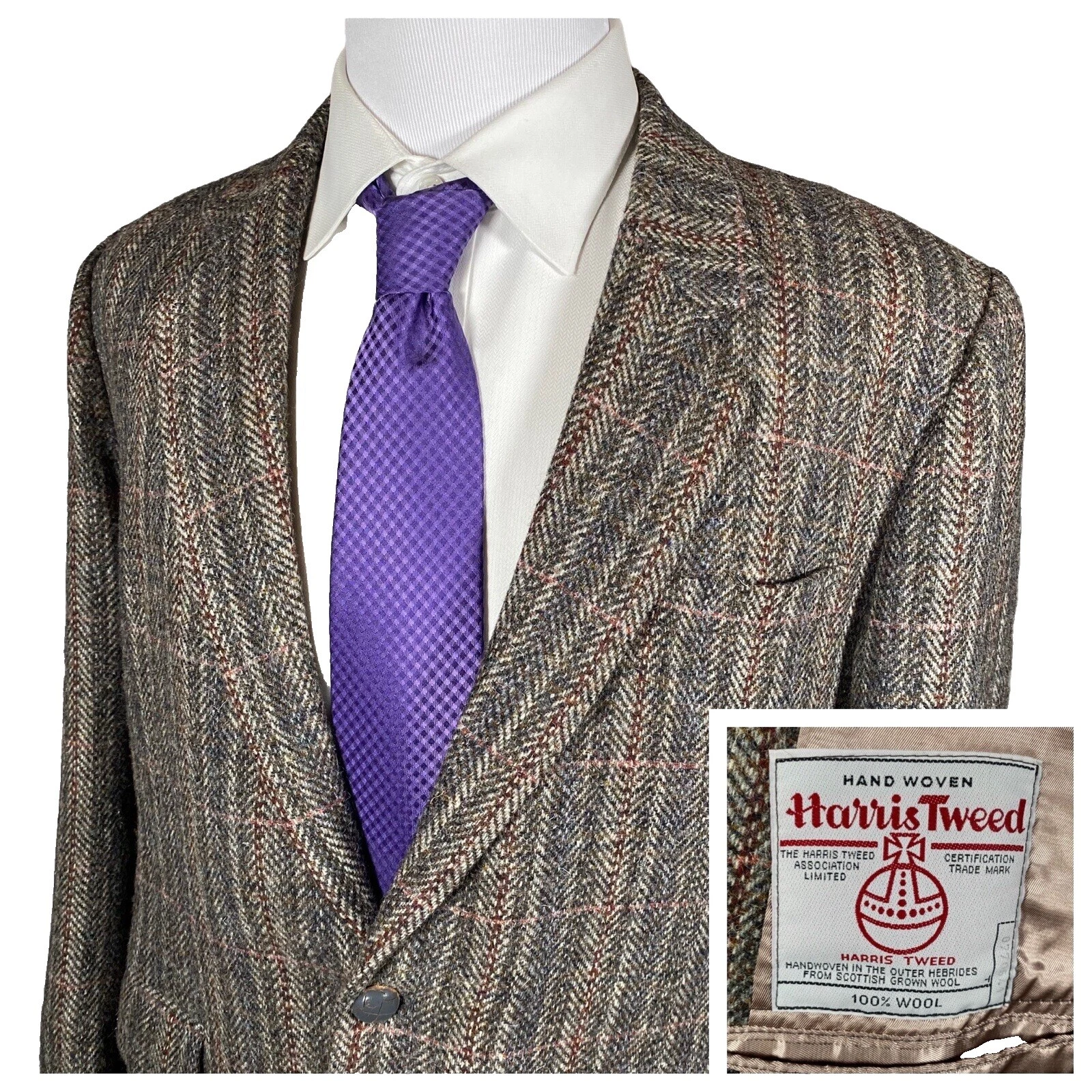 Casacos Esporte Harris Tweed Listrado para Homens