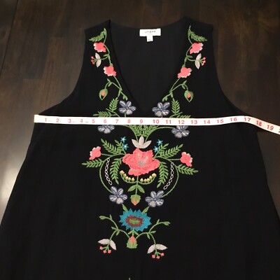umgee black embroidered dress Floral Embroidered Bell Sleeve Dresses main image 1