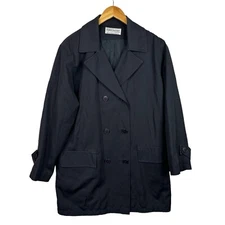 Forecaster Of Boston Womens Jacket Trench Coat Sz 6 Black Double Breasted Lined