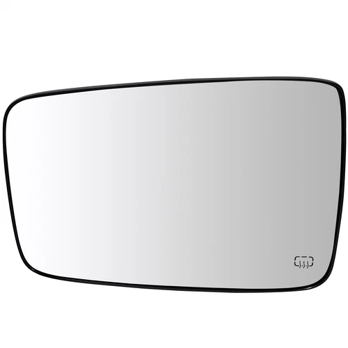 Mirror Glass W/Plate Driver Side Chrome Flat Heated For 09-On Dodge Ram