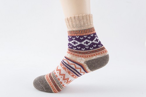Lotto 5 paia calze invernali donna lana cashmere calde morbide spesse casual multicolore - Foto 8 di 12