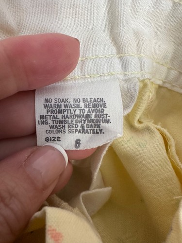 Vintage Oshkosh Girls 6 Yellow Floral Overalls Spring Made in USA Vestbak A5 - Picture 5 of 6