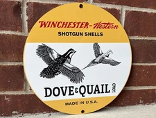 Winchester Ammunition Hunting Gun Vintage Style Round Metal Sign Dove Quail
