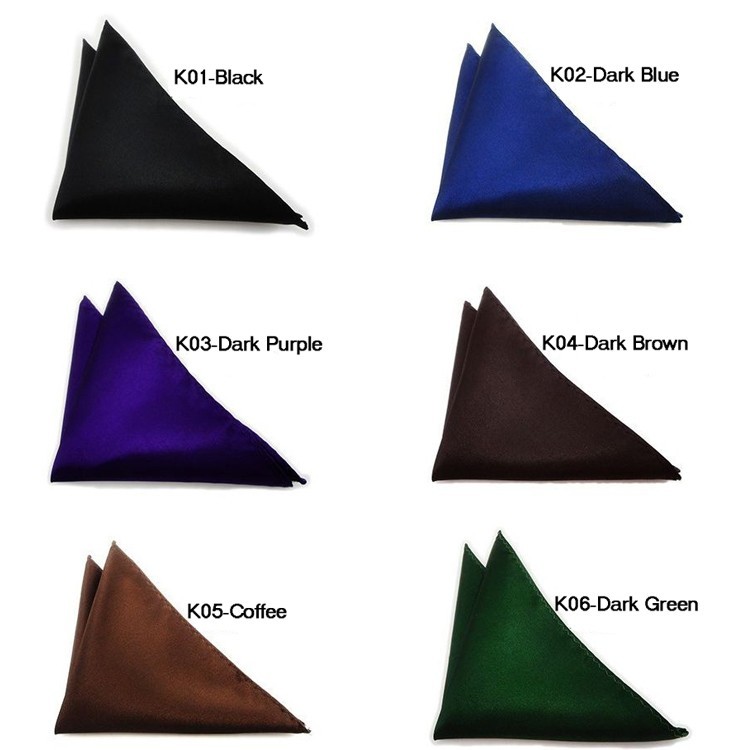 Classic Men Pocket Square Hanky Satin Plain Suit Wedding Party - Foto 5