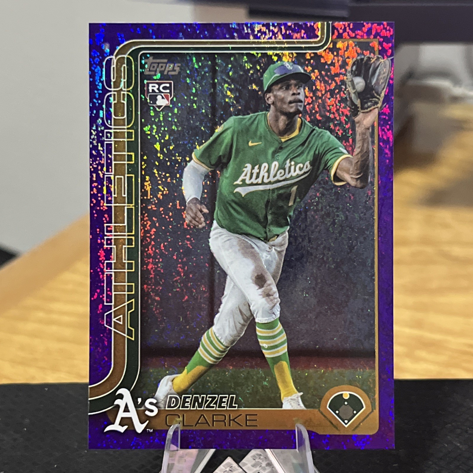 2025 Topps Baseball Update Denzel Clarke #US14 Purple holofoil /250 (RC)