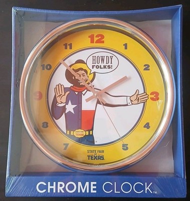 state fair of texas wincraft wall clock nib big tex rare midway fletchers coneys