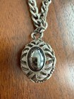 Vintage CELEBRITY NY Silver Tone Filigree Charm Bracelet Large Hematite Orb 7.5” — photo 4