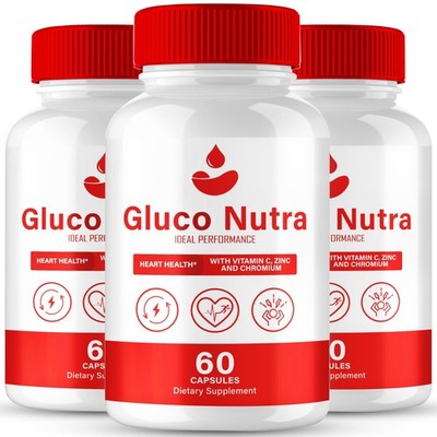 Gluco Nutra Blood Sugar Support Metabolic Health Supplem - 180 Capsules (3 Pack)