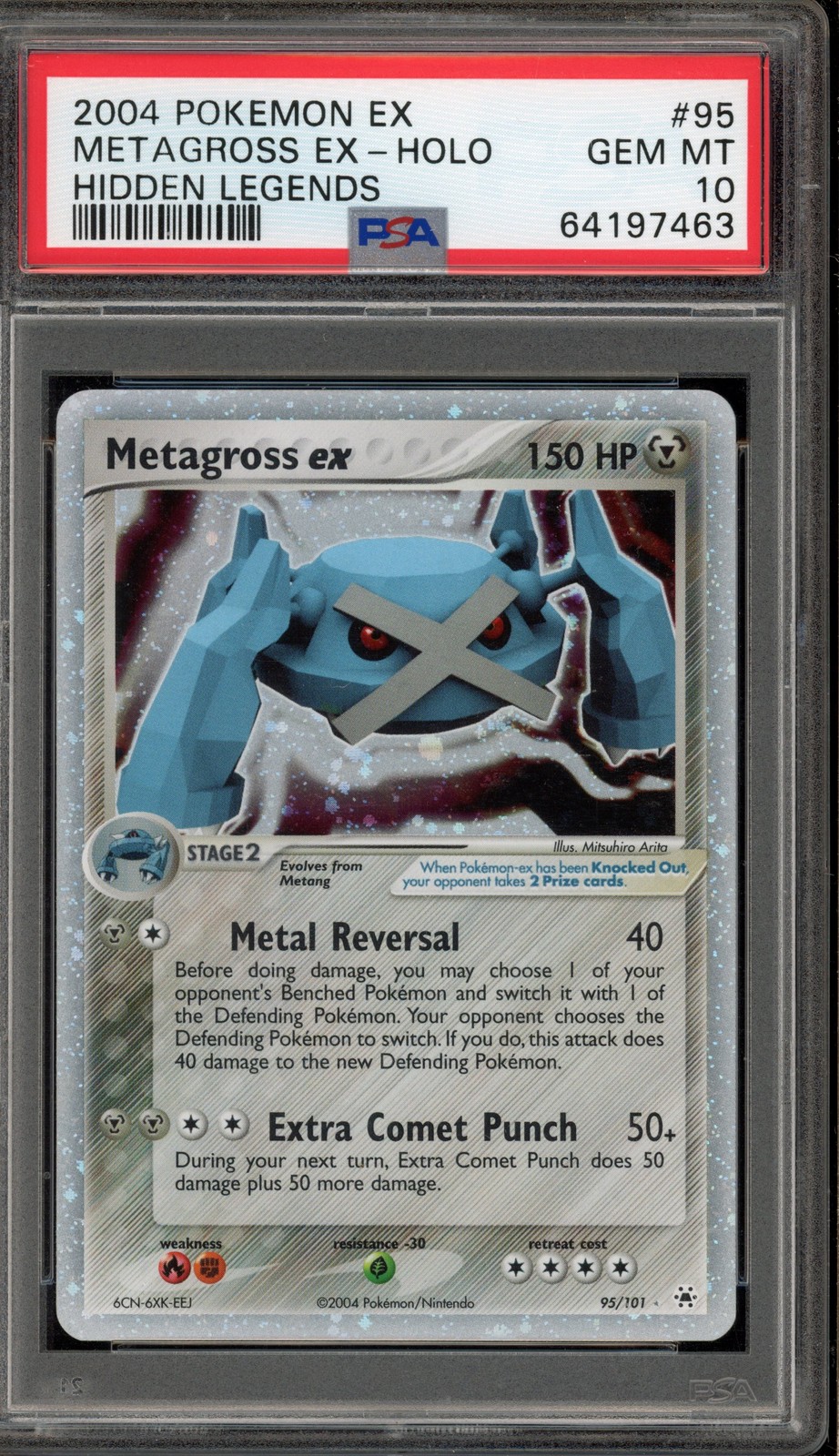 Pokemon Metagross ex EX Hidden Legends Holo Ultra Rare #95 PSA 10 Gem Mint