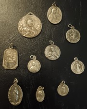 Antique French religious medals/pendants  Lot of 10. 