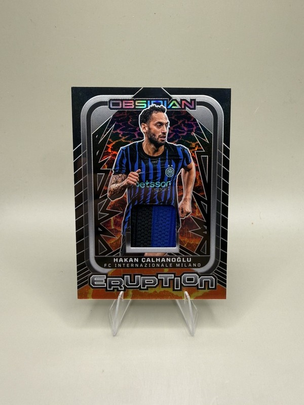 Hakan Calhanoglu 2025 Panini Obsidian Electric Etch Orange Eruption Patch /149