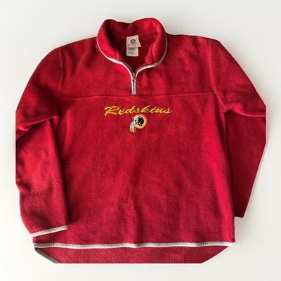 Vintage Washington Redskins Fleece Mens Small Red 90s Full Zip NFL Football
