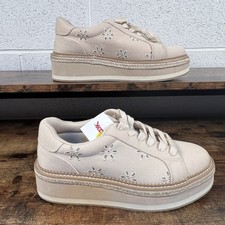 dv Dolce Vita Sneakers Bliss Platform Eyelet Lace Up Beige Casual Women's 9