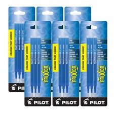 Pilot Gel Ink Refills for FriXion Erasable Gel Ink Pen, Fine Point, Blue Ink, 6
