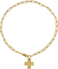 Chunky Cross Necklace for Women, Gold and Silver Alloy Vintage Paperclip Chain,