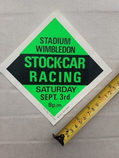 Wimbledon Stadium Stock Car sticker/flyer. 3rd September 1966. ORIGINAL
