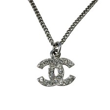 Chanel Coco Mark Necklace Women Silver One Size 680074