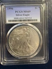 1996 Silver Eagle, PCGS MS 69, Bright Uncirculated.
