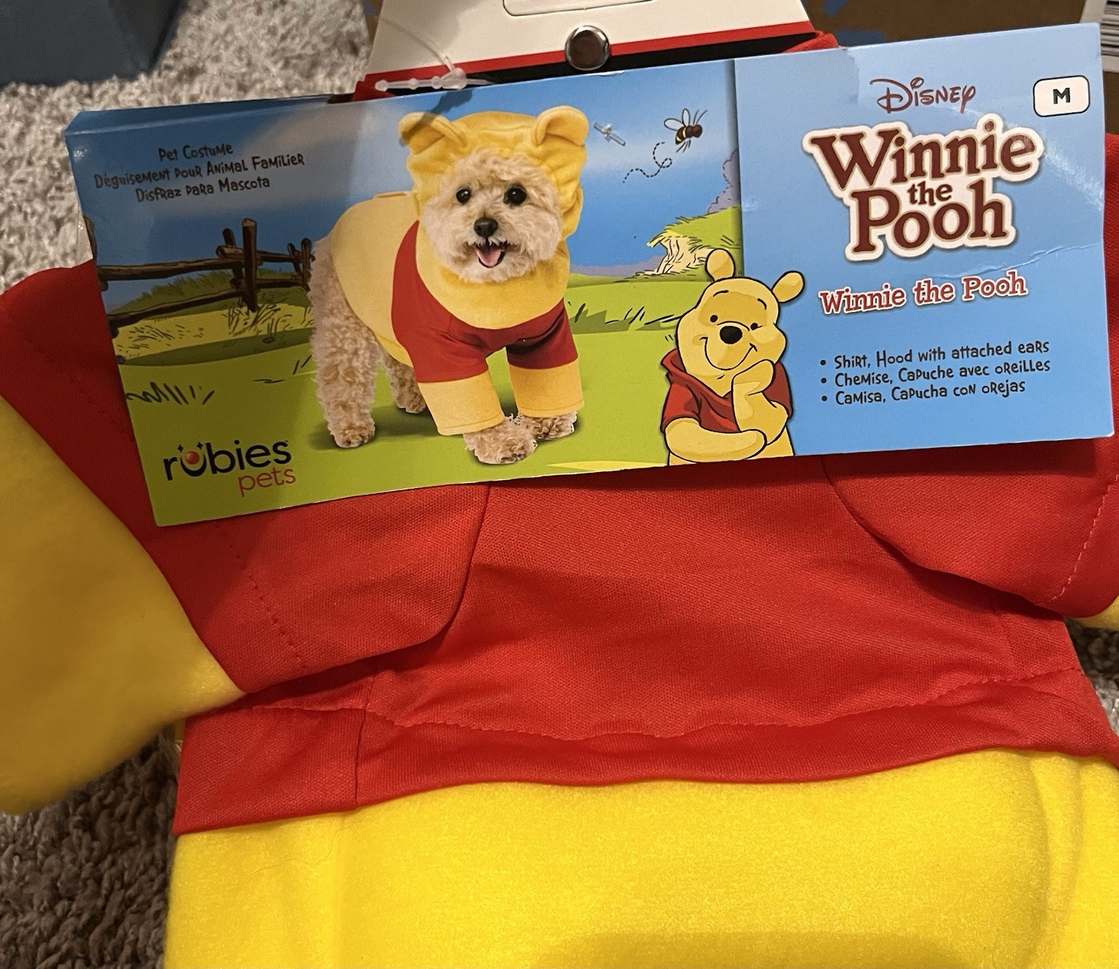 Disney Winnie the Pooh Pet Costume for Dogs by Rubies Size Medium - NEW
