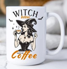 Halloween Retro Witch Better Coffee Mug Witchy Decor NEW