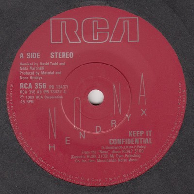 Nona Hendryx - Keep It Confidential (7'', Single)