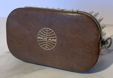 RARE Vintage Pan Am Travel Grooming Kit Set West Germany Nail Clipper Brush Case