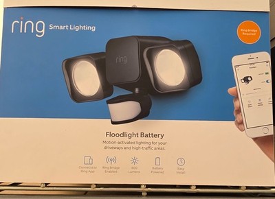 Ring Smart Lighting Battery Floodlight - Black - NEW