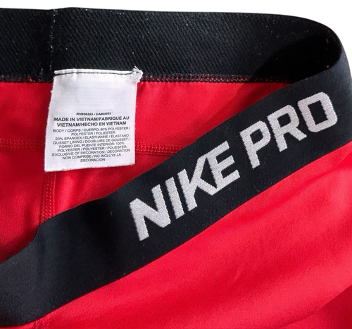 Pantalones Cortos Atléticos Nike Pro Para Hombre Talla Mediana Rojo Calce Ajustado 11" Entrepierna - Imagen 3 de 6