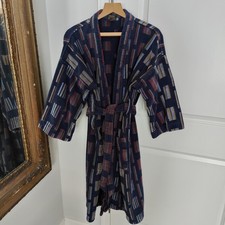 Vintage 80's Colours by Alexander Julian Robe Unisex One Size Navy Thick Pockets
