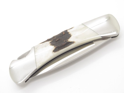Vintage 1993 Buck 500 Duke Stag Folding Lockback Pocket Knife & Sheath - Picture 7 of 8