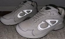 Dior B30 Mens White Mesh Low Top Lace-Up Refl...
