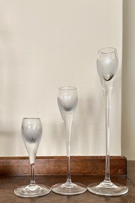 (3) Rosenthal Studio-Line Lotus Blossoms Bjorn Wiinblad Germany Cognac Glasses