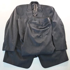 Geoffrey Beene 54L 52x30 Gray Blue Check DX53 Mens Jacket Pants Suit