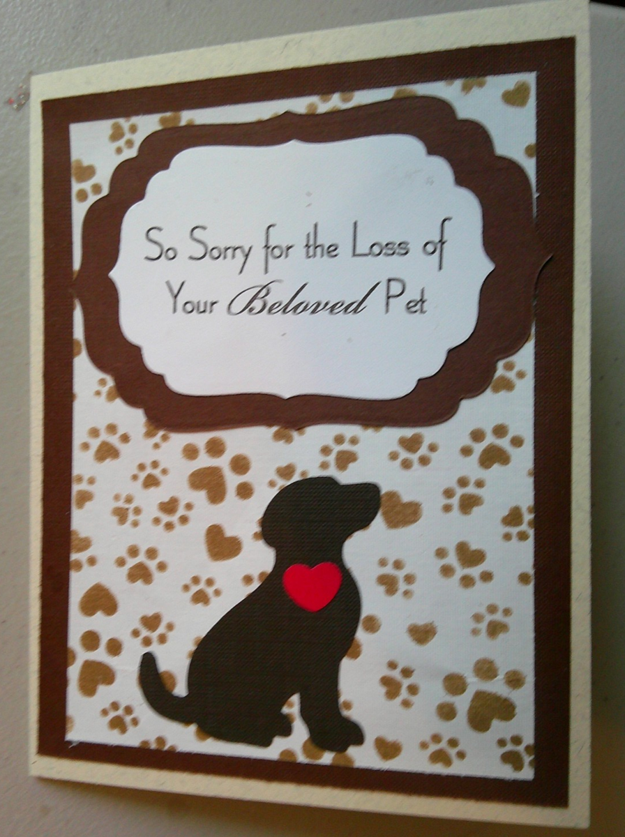 Handmade Dog Sympathy Card Sorry for Your Loss Of Your Beloved Pet