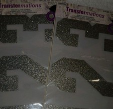 Glitter Bling XLarge Iron-On Numbers. Silver 24pcs 12 each Pack. New