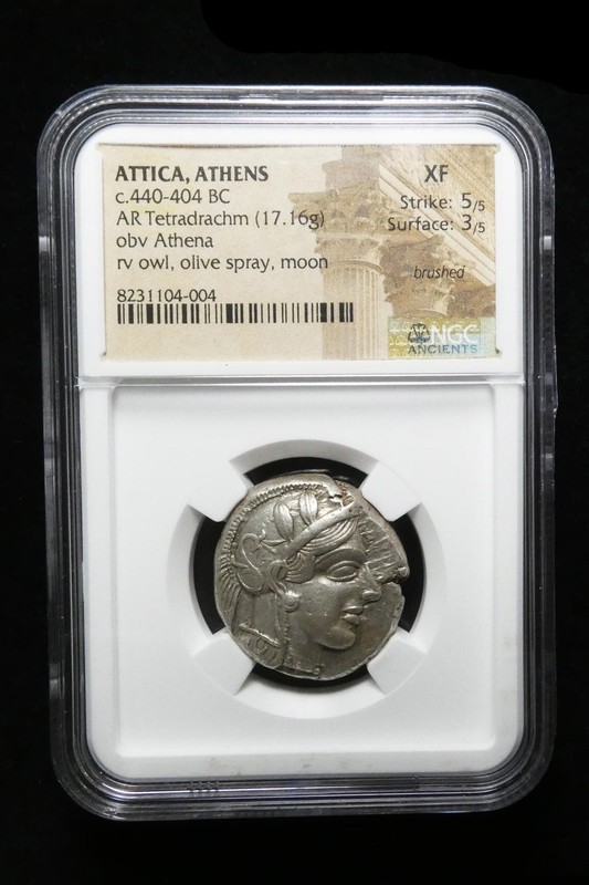 Atica, Athens. c.440-404 BC. AR Tetradrachm (17.16g) NGC XF. #5438