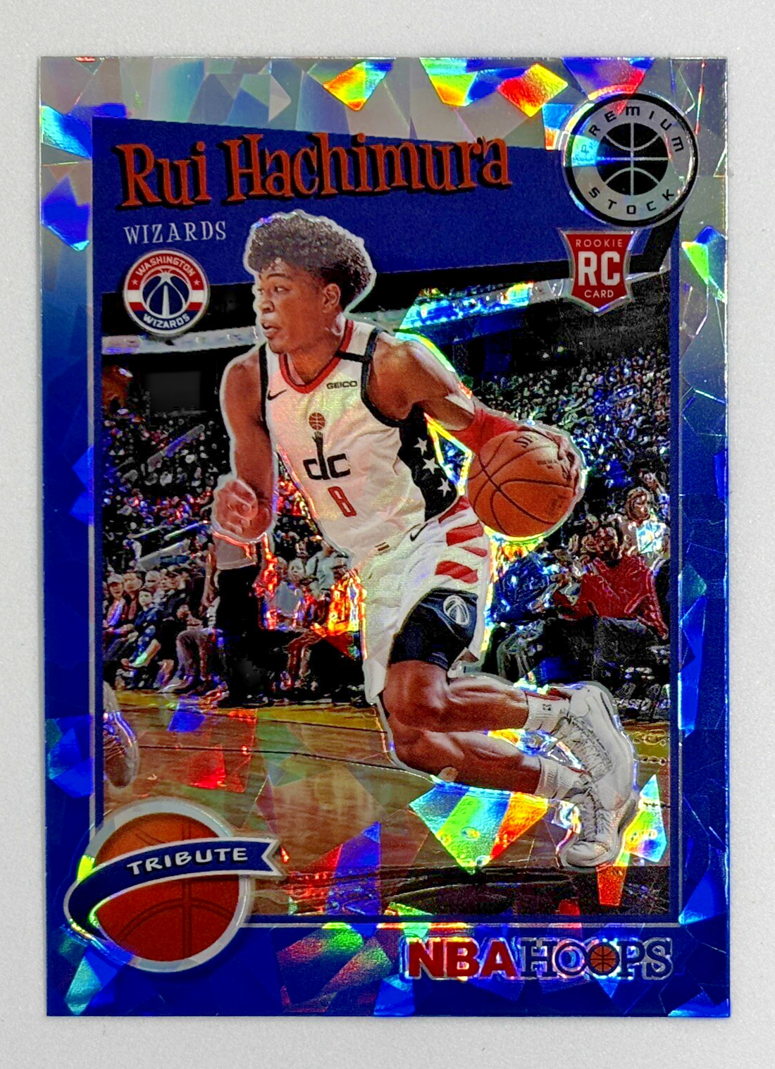 2019-20 Panini Hoops Premium - Rui Hachimura Tribute RC Blue Cracked Ice #300