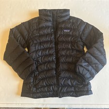 Patagonia Down Sweater Jacket Youth M Black Full Zip Puffer