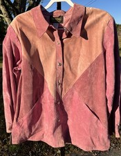 Bob Mackie Wearable Art Womens XL 100 Suede Leather Colorblock Western Jacket