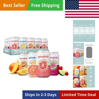 Sparkling Water, 4 Flavor Variety Pack, Made with Real Squeezed Fruit, 12 Fl ...