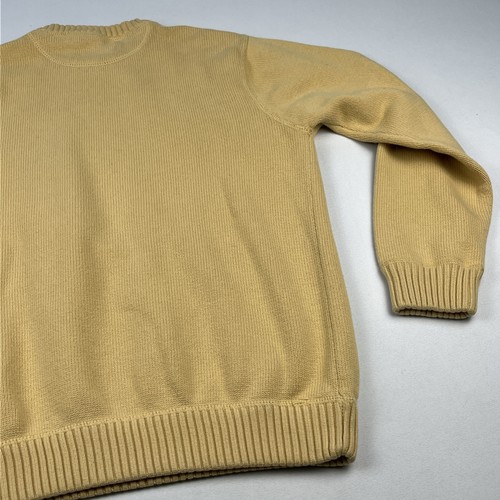 Pull homme vintage Eddie Bauer taille S jaune col rond coton - Photo 7/10