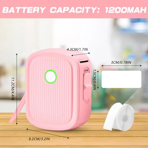Bluetooth Label Maker Machine with Tape - Portable Mini Sticker Printer for Home & Office Organization