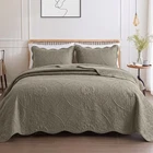 Luxury Bedspread Set – Microfiber Quilted Coverlet Pillow Shams Queen King Quilt