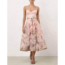 Zimmermann 2026 Women's Slip Dress Silk Satin Cami Bodycon Vacation Maxi New