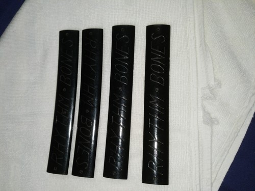 Full Set Of 4 (2 Pair) Joe Birl Rhythm Bones Molded Black Plastic 1948